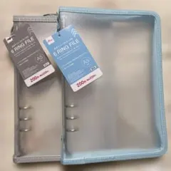 6リングファイル　A5　ジッパー付き　シール帳 ダイソー　2点