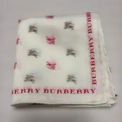 BURBERRY ハンカチ ホワイト/ピンク　ブルーミング中西