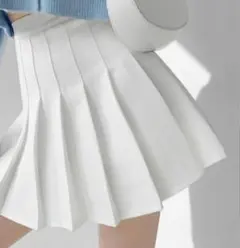 プリーツミニスカート　ホワイト