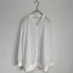 sin.ca ブルゾン ジャンパー 薄手 シアー 白 クロップド M〜L ポリ