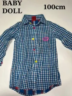 BABY DOLL チェック柄長袖シャツ 100cm