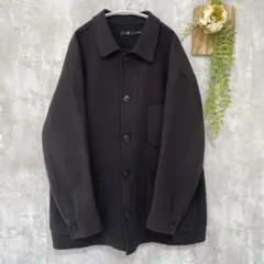 【ユニクロ】+J ウールブレンド オーバーサイズ シャツジャケット グレー XL