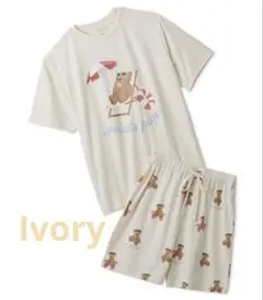 【新品】ジェラートピケ【接触冷感】サマーベア柄Tシャツ&ショートパンツ