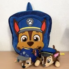 パウパトロール　ぬいぐるみ　顔型リュック　セット　チェイス