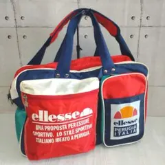 【希少/90s】ellesse ヴィンテージ2wayスポーツバッグ トリコロールのサムネイル
