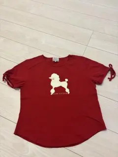 プードルプリント赤Tシャツのサムネイル