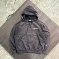 7AS5 champion ロゴ刺繍　ラグランパーカー　ブラック　古着