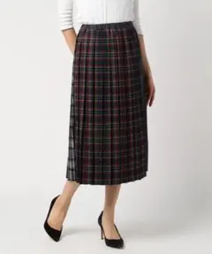 POU DOU DOUプードゥドゥ　配色チェックプリーツスカート