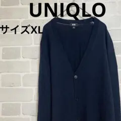 【匿名配送】ユニクロ　長袖カーディガン　メンズ　ネイビー　サイズXL