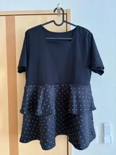 prose verse ドットWフリルスクエアネックペプラムTシャツ 即購入◎のサムネイル
