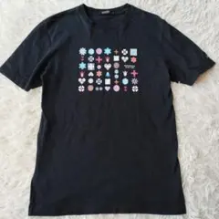 美品✨バーバリーブラックレーベル　Tシャツ　モノグラム柄　黒　2/M