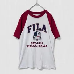 FILA 半袖Tシャツ ロゴ プリント 白 ホワイト　赤　S 男女着用のサムネイル