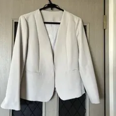 ノーカラージャケット ライトグレー