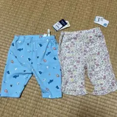 ベビー レギンスパンツ　スパッツ　80cm 海の生き物柄、花柄