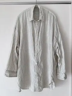 ARGUE【美品】 リネン ストライプ オーバーシャツ フリーサイズ 