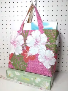 トートバッグ リバーシブル ハワイ ハイビスカス 薄手 軽量 ミニ ハンドメイド