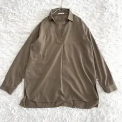 GLACIER グラシア スキッパーシャツ M オーバーサイズ カーキ シンプル