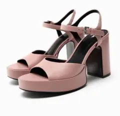 ZARAザラ◎新品タグ付き★ヒールサンダル38大人かわいいピンク