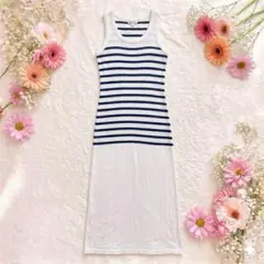 【日本製】OVER THE STRIPES ボーダー ロングタンクワンピース