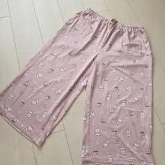 お文具といっしょ ばぶんぐ 7分丈 冷感 ルームウェア パンツ ピンクのサムネイル