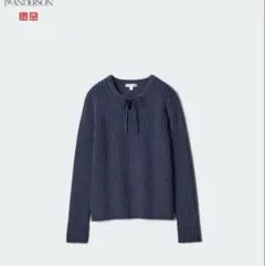 【未使用】UNIQLO×JWANDERSON リブタイネックセーター　ネイビーS