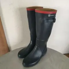 破格！！【美品】AIGLE ブラック/レッド レインブーツ　（35）