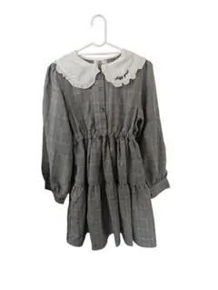 150cm]ALGY量産型チェック柄長袖ワンピース