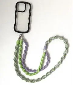 スマホショルダーストラップ　マクラメ　ハンドメイド