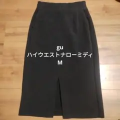 GU　ハイウエスト　ナローミディスカート　ブラック　М　事務服