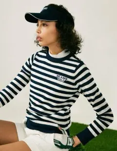 BEAMS GOLF PURPLE LABEL ボーダー ペーパー ニット　L
