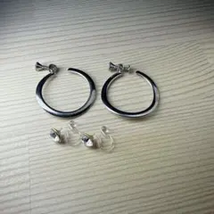 シリコンカバー付き イヤリング コンバーター クリップ式 シルバー