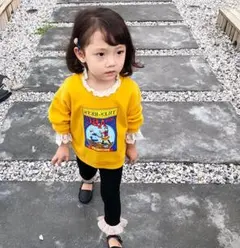 こども服 レギンスパンツ フリル  ブラック １３０センチ