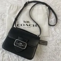 極美品　現行 コーチ ショルダーバック　モーガン スクエア　黒　レザー　保存袋付