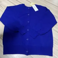 新品　Discoat スポンジニット　カーディガン 青 サイズF 2way