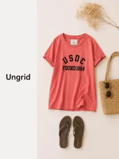 Ungrid アングリッド USDCロゴTシャツ 半袖 カットソー ピンク Fのサムネイル