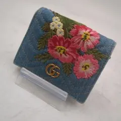 極美品✨️　GUCCI 財布　デニム　466492 GG マーモント