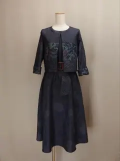 着物リメイク フレアワンピースと配色ボレロ