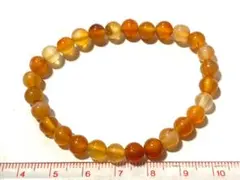 【6㎜玉天然石ブレスレット】22　赤と黄色の瑪瑙