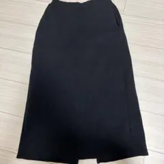 GU 黒 スウェットロングスカート スリット入り