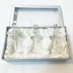 新品未使用　ガラス製 天使のオーナメント 3個セット　クリスマス　オーナメント