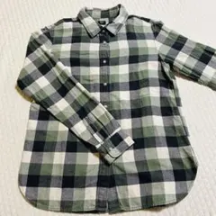 UNIQLO グリーン　チェック　ネルシャツ　フランネルシャツ　M コットン