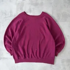 90s USA製　Hanes　カラー スウェット　無地　ピンク　ラグラン　L