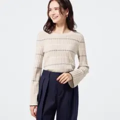 【美品】リブフレアセーター