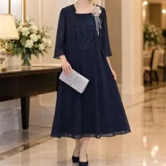 R's GOWN アールズガウン マザーズドレス パーティードレス ネイビーM