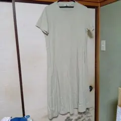 UNIQLO エアリズム 半袖ロングワンピース Ｌ ベージュ