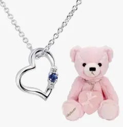 【9月誕生石】 シアーズ Teddy Bear ハートネックレス サファイアのサムネイル