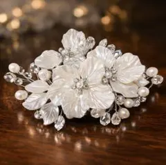 ブライダル ヘアアクセサリー パール フラワー 花 ウェディング 結婚式 前撮り