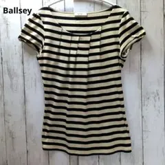 【Ballsey】ボールジィ カットソー 半袖 M ボーダー ブラック ベージュのサムネイル