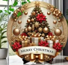 【2名様限り】ゴージャス感がすごい！！クリスマスウェルカムボード　20cm