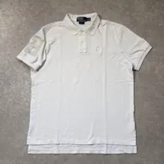 【極美品】ポロラルフローレン ポロシャツ ロゴ刺繍 アップリケ ホワイト LL